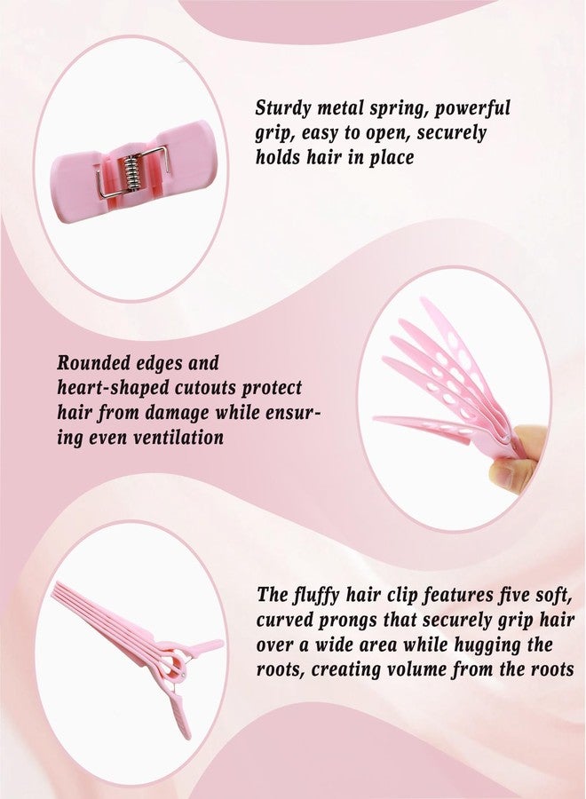 Foaryoer Hair Volume Clip,4 Pcs Volumizing Hair Clips for Women,Root Lifting Volume Booster Tool for Fluffy Bangs,No Crease Hair Root Lifting Clips for Natural (Pink) - Image 3